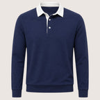 Nolan | Men’s Polo Collar Sweatshirt with Contrast Collar