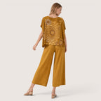 Zahra | Women’s Boho Print Top and Wide Leg Pants Set