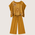 Zahra | Women’s Boho Print Top and Wide Leg Pants Set