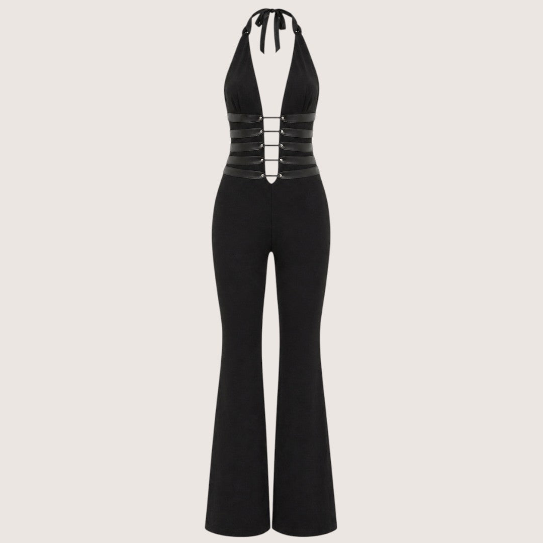 Anika | Women’s Lace-Up Plunge Jumpsuit