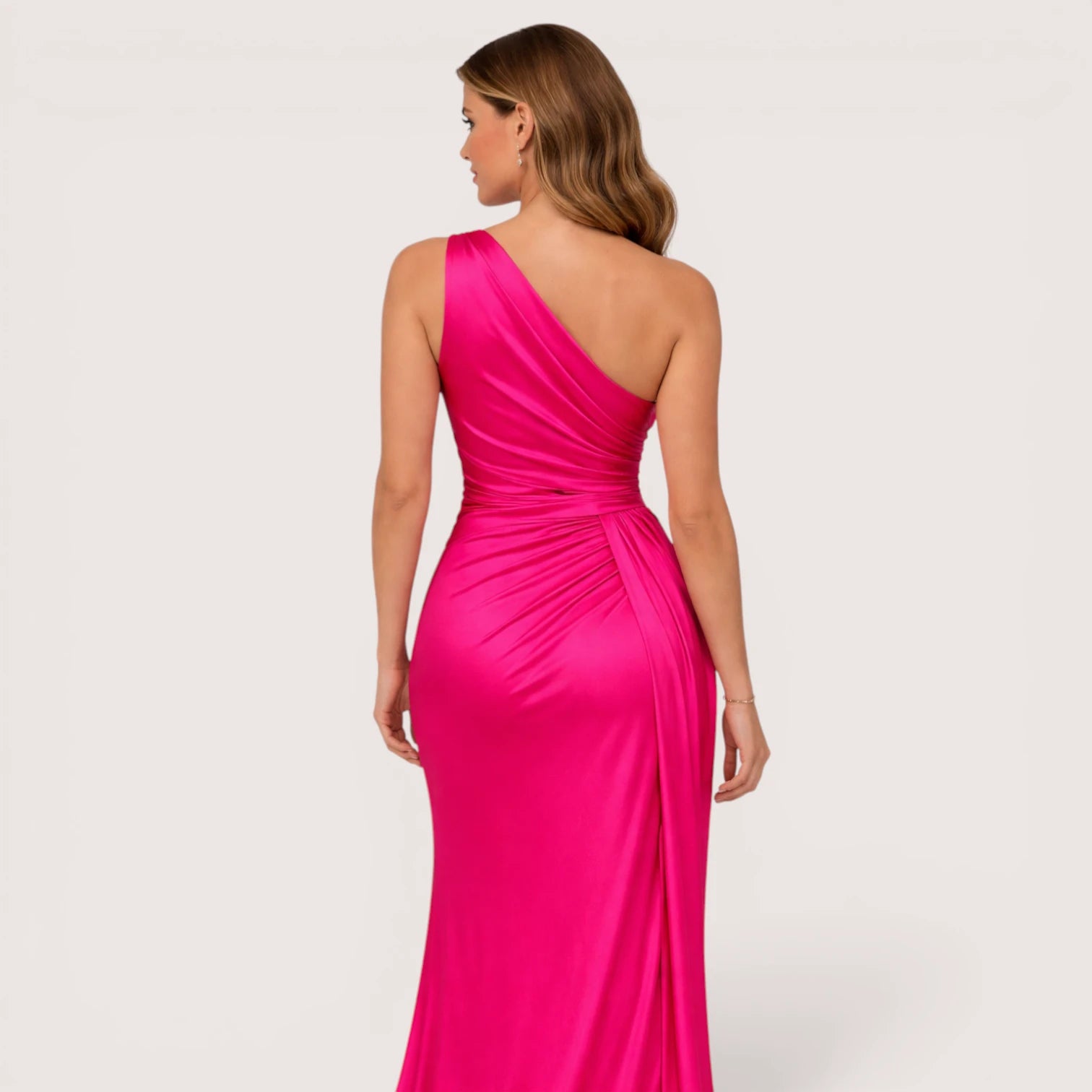 Aria | Women’s One-Shoulder Satin Maxi Dress with High Slit