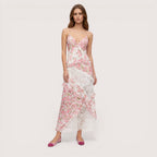 Liora | Women’s Floral Lace Slip Maxi Dress with Ruffle Hem