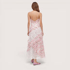 Liora | Women’s Floral Lace Slip Maxi Dress with Ruffle Hem
