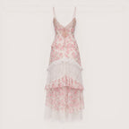 Liora | Women’s Floral Lace Slip Maxi Dress with Ruffle Hem