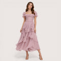 Roselle | Women’s Off-Shoulder Ruffle Midi Dress