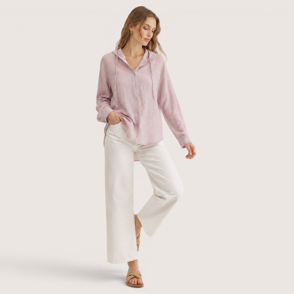 Lunessa | Women’s Lightweight Hooded Button Shirt