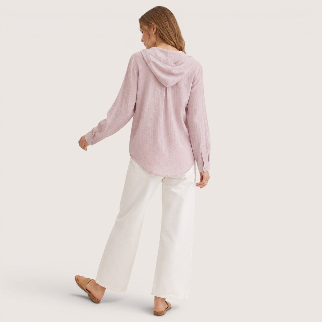 Lunessa | Women’s Lightweight Hooded Button Shirt