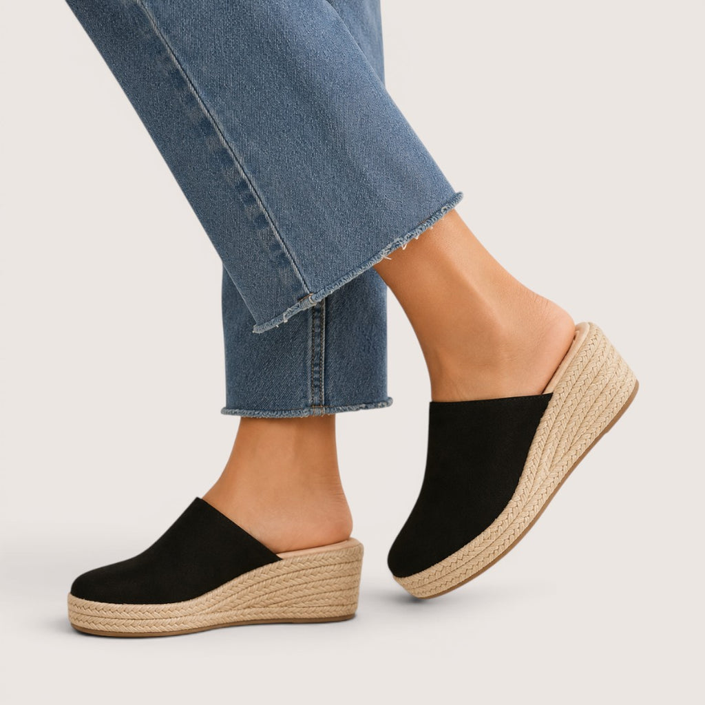 Selmira | Women’s Espadrille Wedge Mule Loafers
