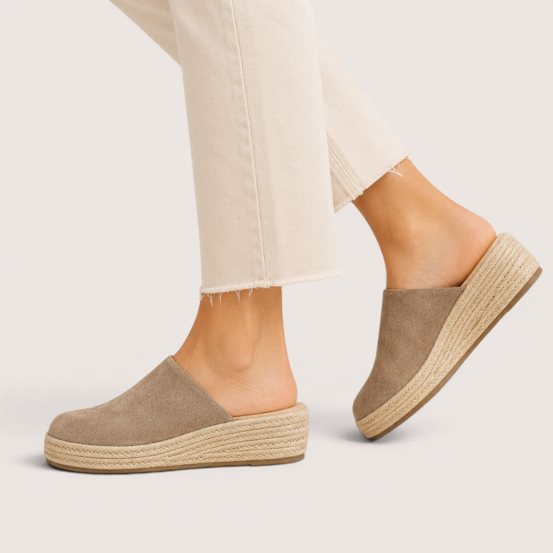 Selmira | Women’s Espadrille Wedge Mule Loafers