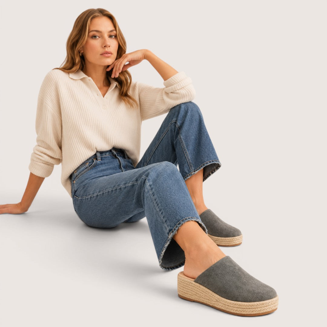 Selmira | Women’s Espadrille Wedge Mule Loafers