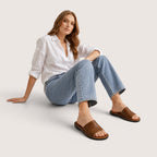 Orvani | Men’s Minimalist Leather Slide Sandals