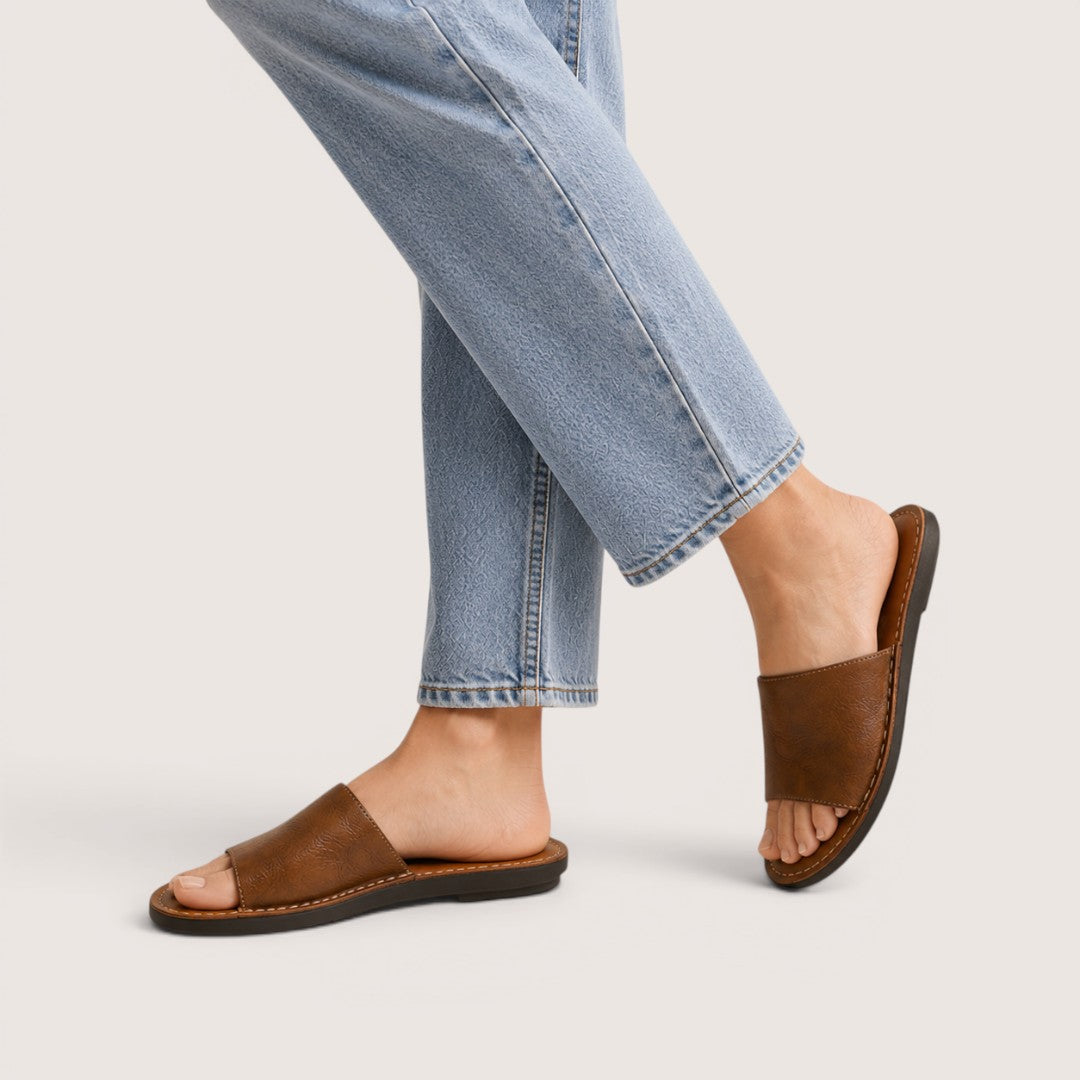 Orvani | Men’s Minimalist Leather Slide Sandals
