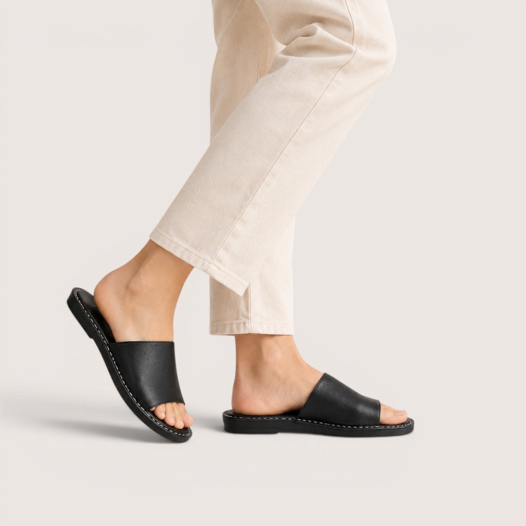 Orvani | Men’s Minimalist Leather Slide Sandals