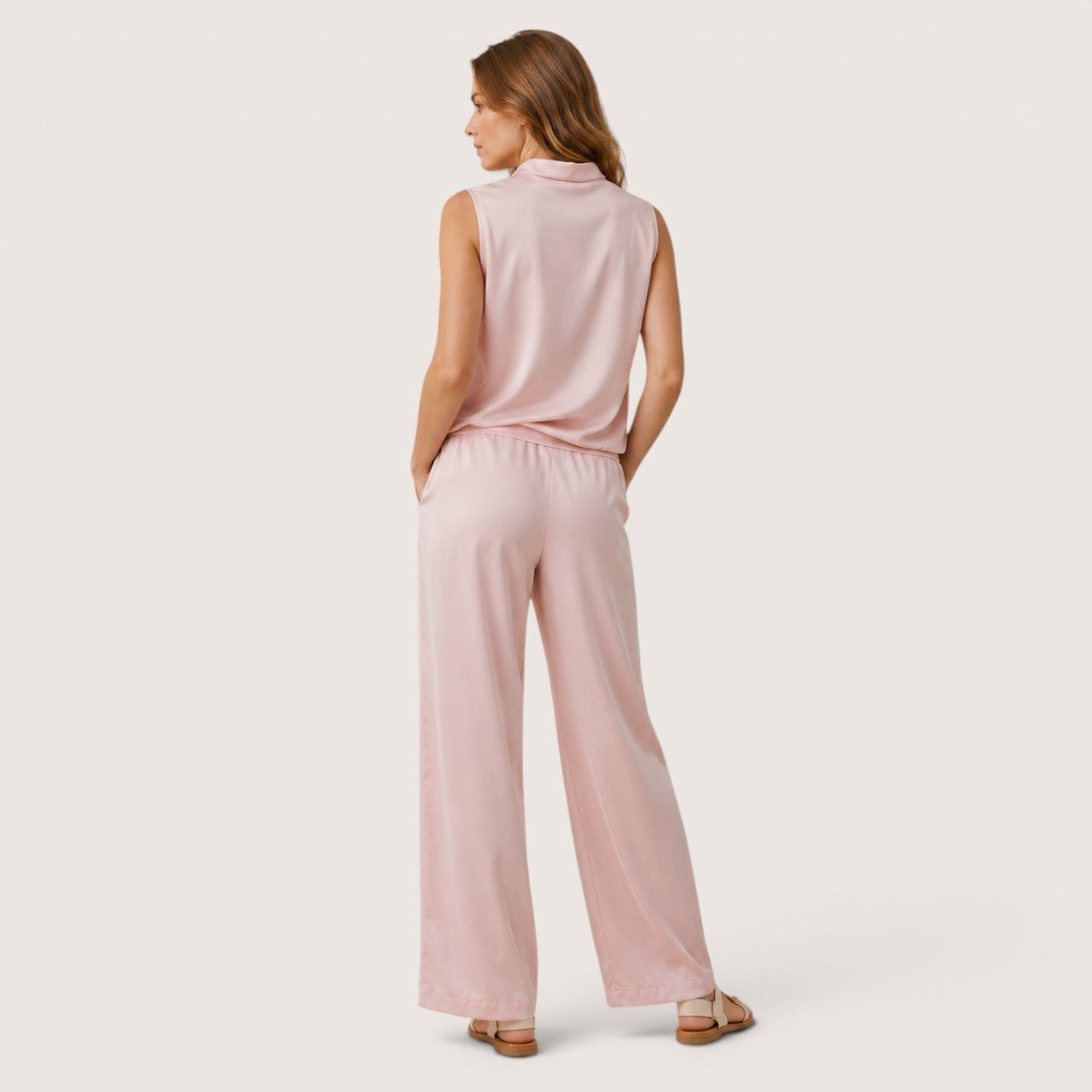 Naviera | Women’s Sleeveless Wide-Leg Jumpsuit Set