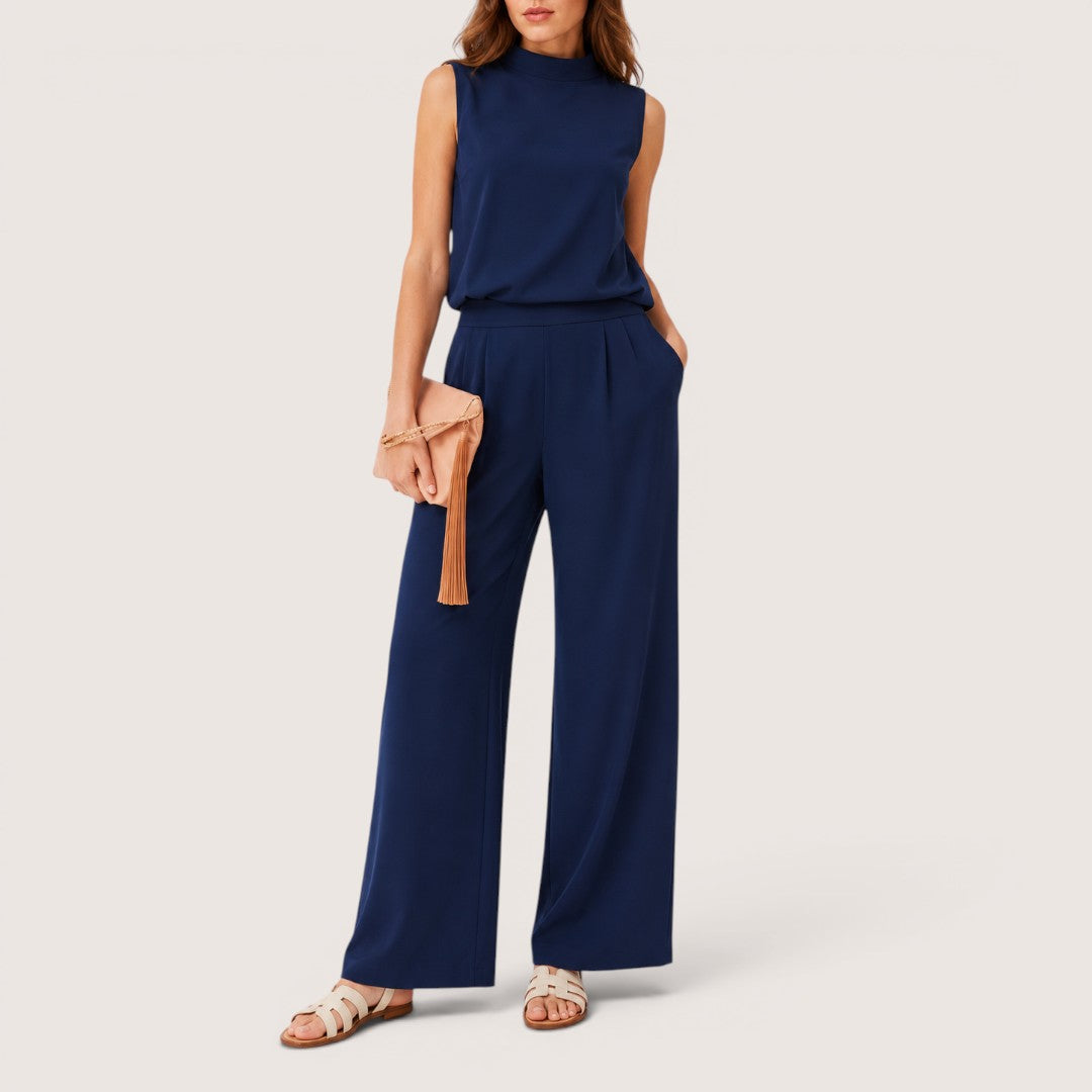 Naviera | Women’s Sleeveless Wide-Leg Jumpsuit Set