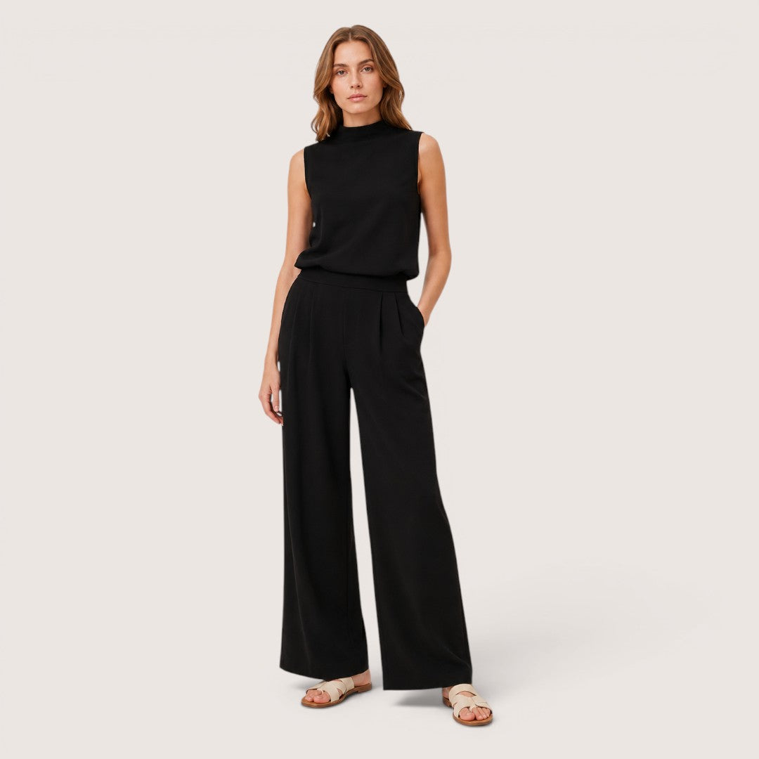 Naviera | Women’s Sleeveless Wide-Leg Jumpsuit Set
