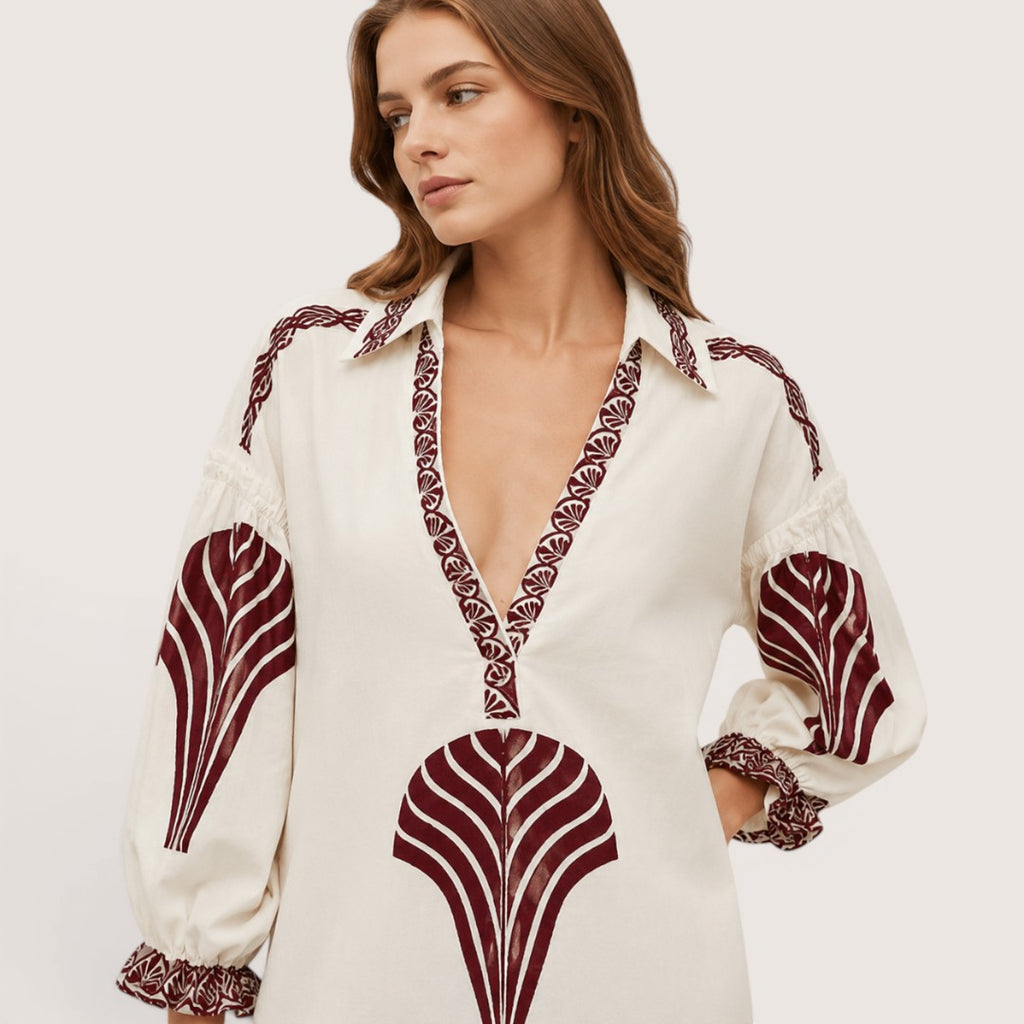 Seloria | Women’s Boho Printed Shirt Dress
