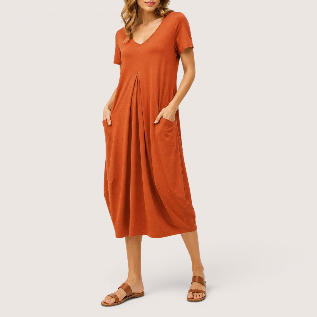 Terravelle | Women’s Relaxed Pocket Midi Dress
