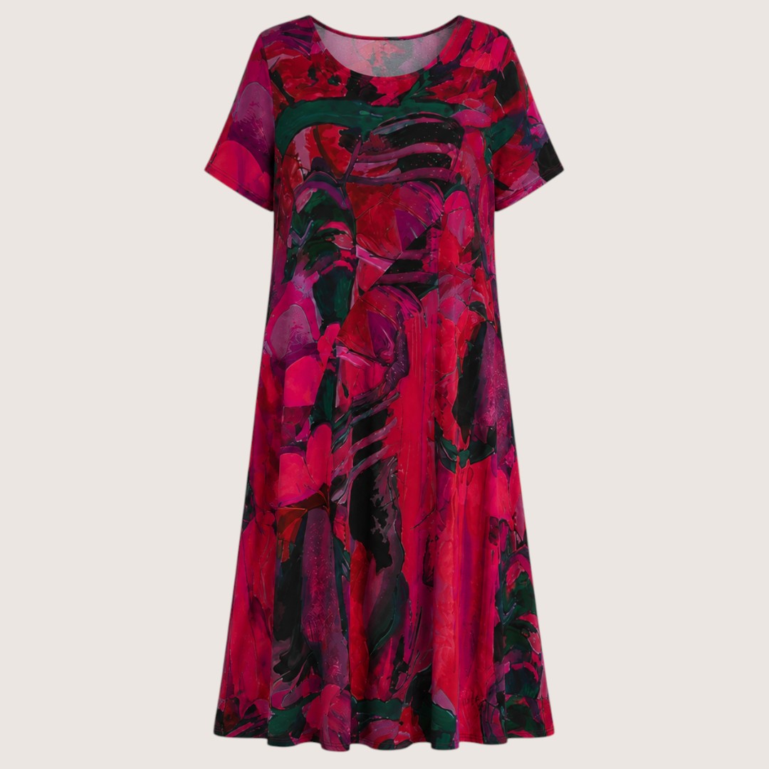 Azurielle | Women’s Abstract Print Midi Dress