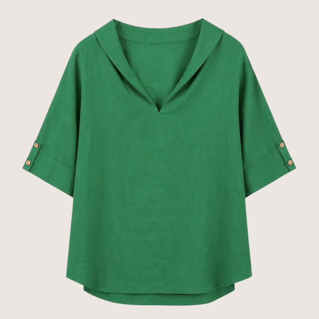 Lurelia | Women’s Relaxed V-Neck Linen Blouse