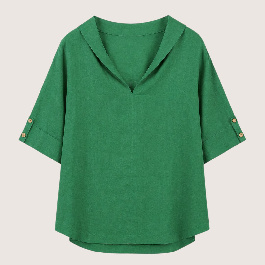 Lurelia | Women’s Relaxed V-Neck Linen Blouse