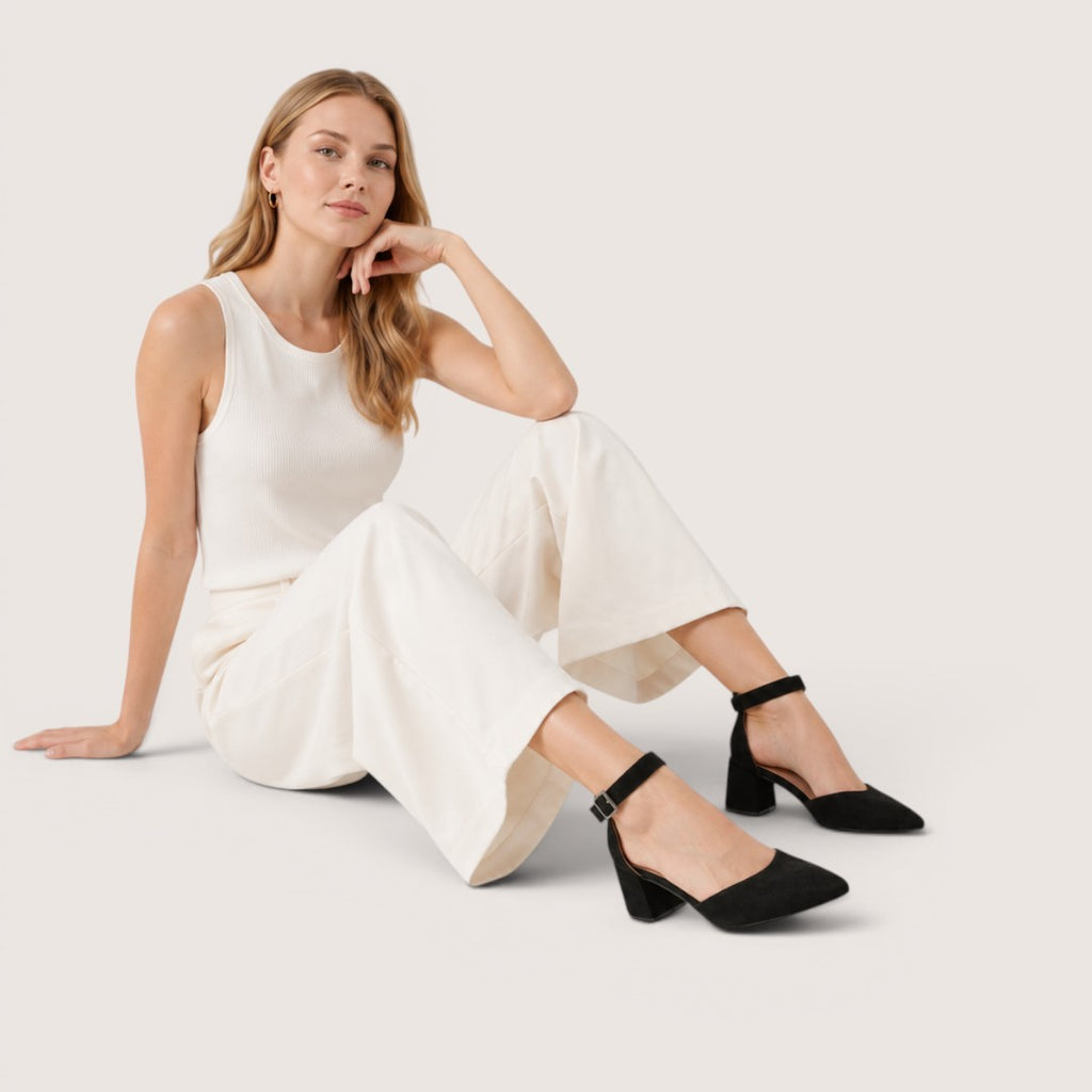 Velanique | Women’s Pointed Toe Ankle Strap Heels