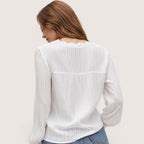 Rosamira | Women’s Pleated Button Blouse