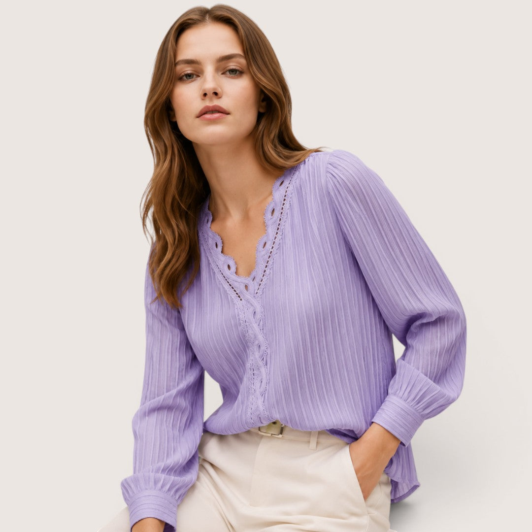 Rosamira | Women’s Pleated Button Blouse