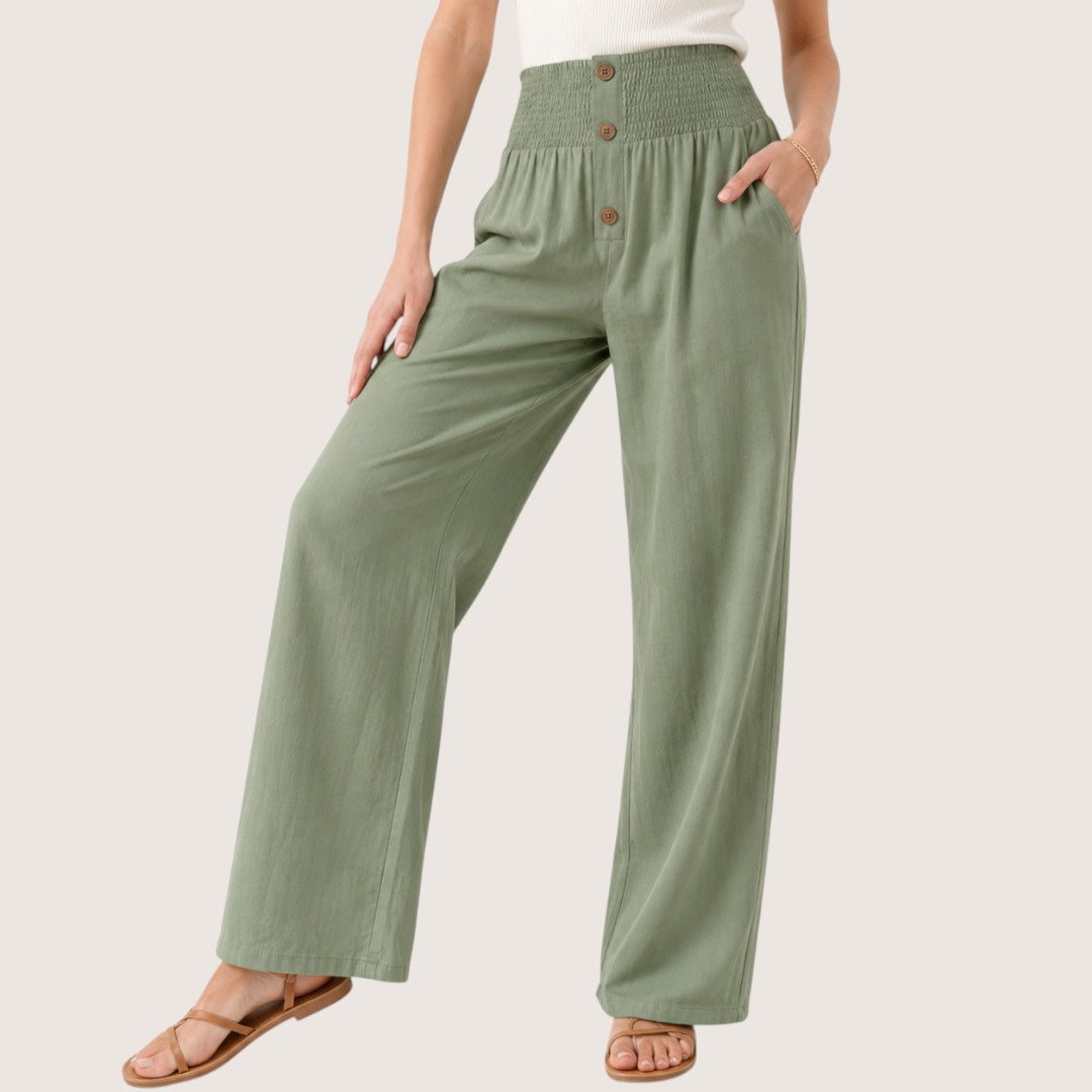 Sorella | Women’s High-Waist Linen Wide-Leg Pants