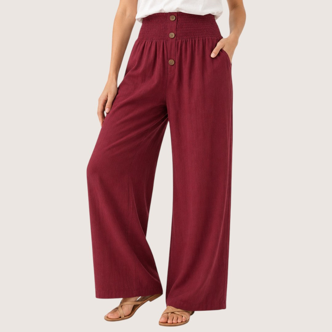 Sorella | Women’s High-Waist Linen Wide-Leg Pants