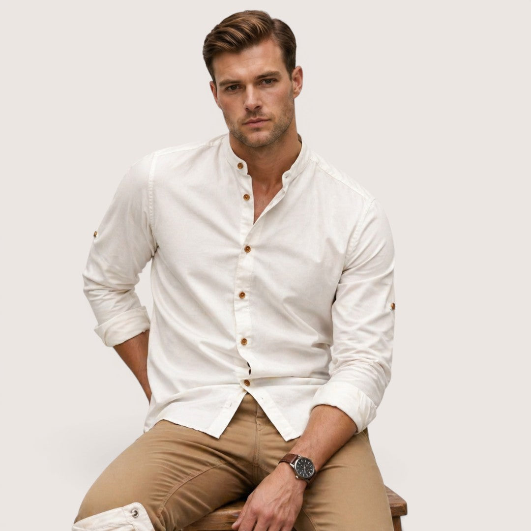 Kairo | Men’s Mandarin Collar Button Shirt
