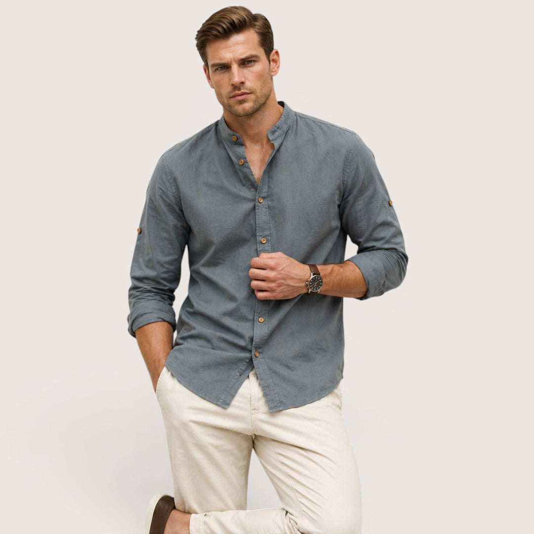 Kairo | Men’s Mandarin Collar Button Shirt