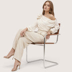 Soreia | Women’s One-Shoulder Draped Chiffon Blouse