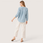 Roselune | Women’s Relaxed Textured Henley Blouse