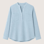 Roselune | Women’s Relaxed Textured Henley Blouse