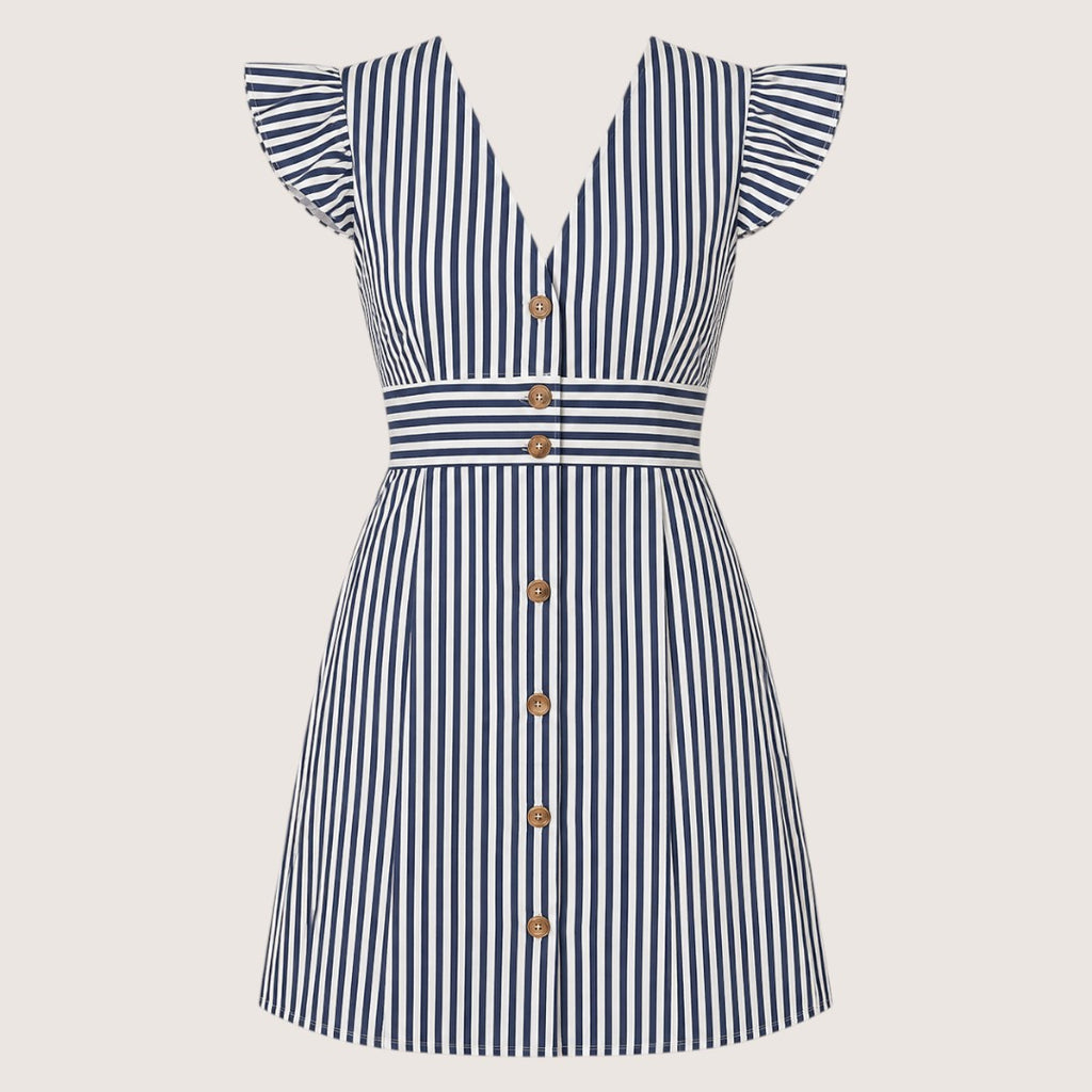 Veralisse | Women’s Striped Button Front Mini Dress