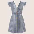 Veralisse | Women’s Striped Button Front Mini Dress