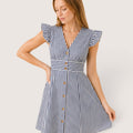 Veralisse | Women’s Striped Button Front Mini Dress