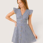 Veralisse | Women’s Striped Button Front Mini Dress