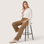 Lunavelle | Women’s High-Waist Linen Tie Pants