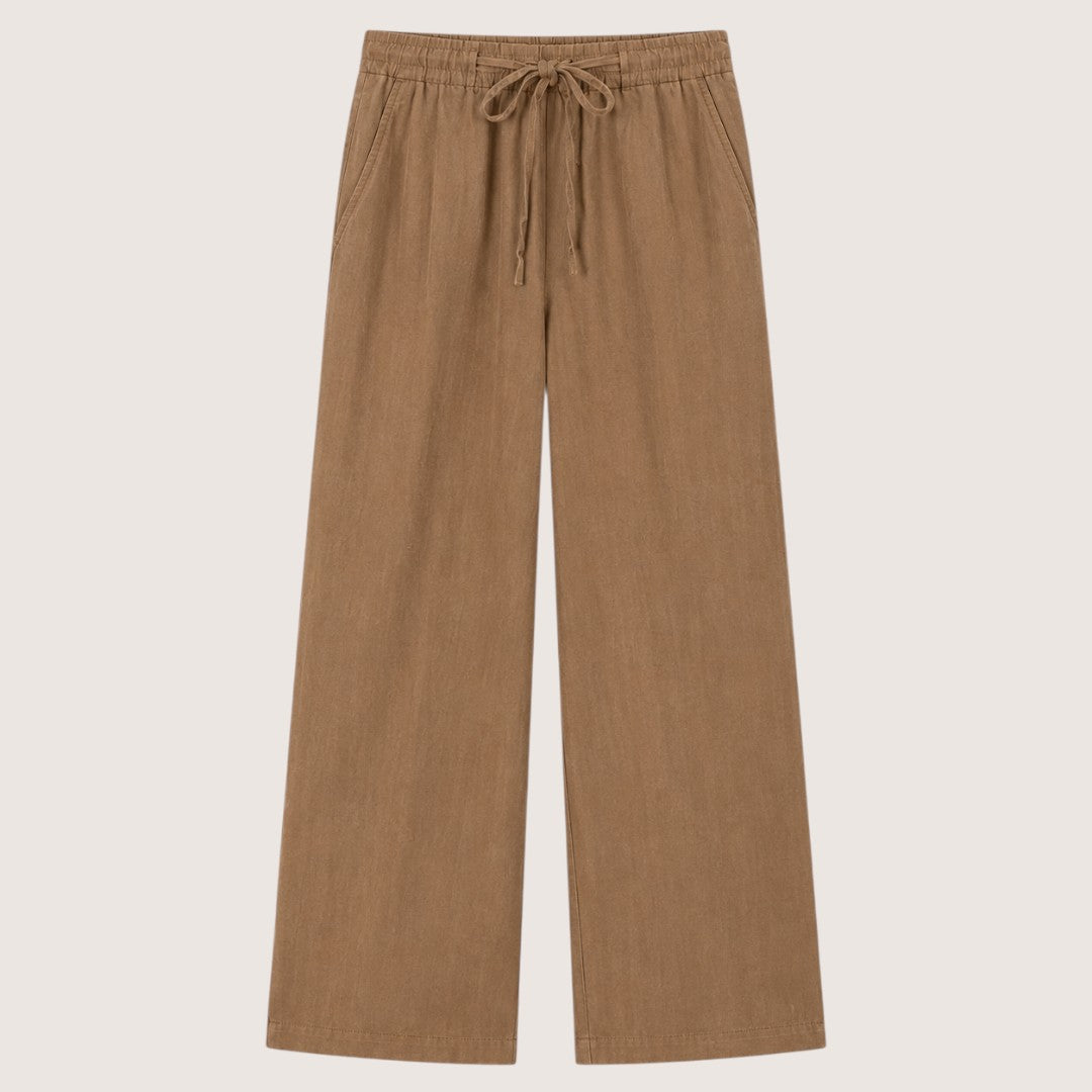 Lunavelle | Women’s High-Waist Linen Tie Pants