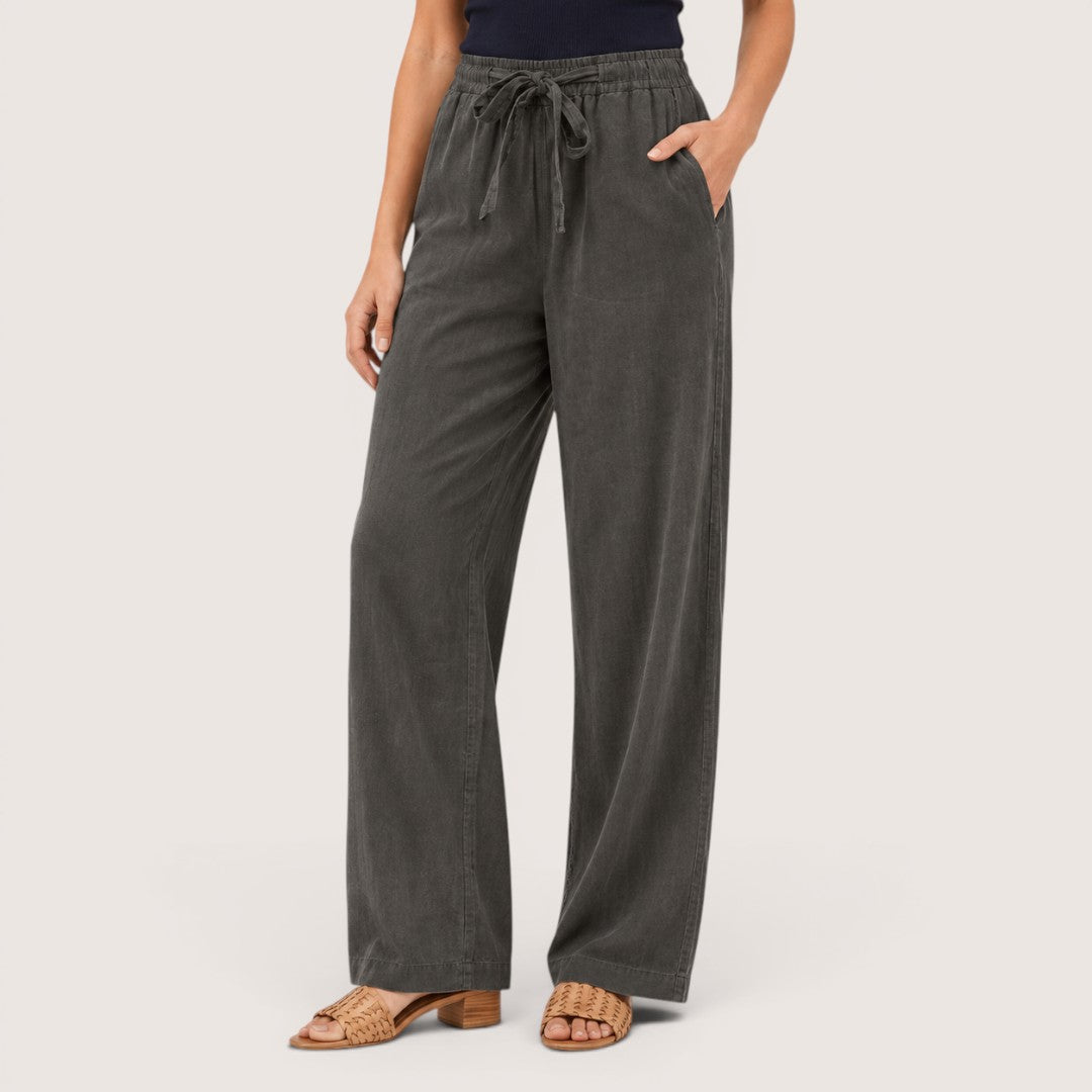 Lunavelle | Women’s High-Waist Linen Tie Pants