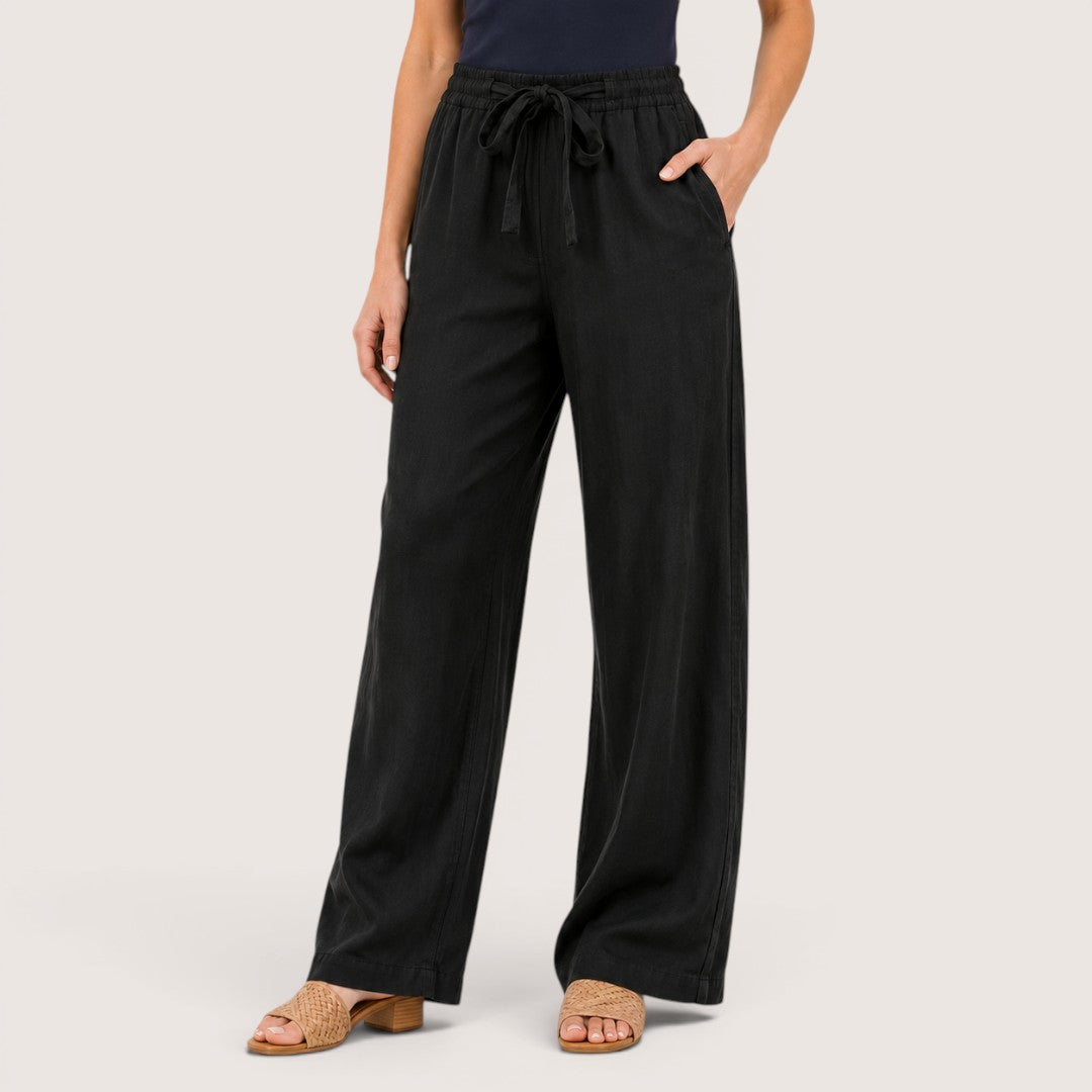 Lunavelle | Women’s High-Waist Linen Tie Pants