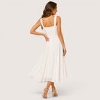 Lunara | Women’s Square Neck A-Line Midi Dress