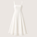 Lunara | Women’s Square Neck A-Line Midi Dress