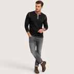 Varex | Men’s Textured Henley Long Sleeve Shirt