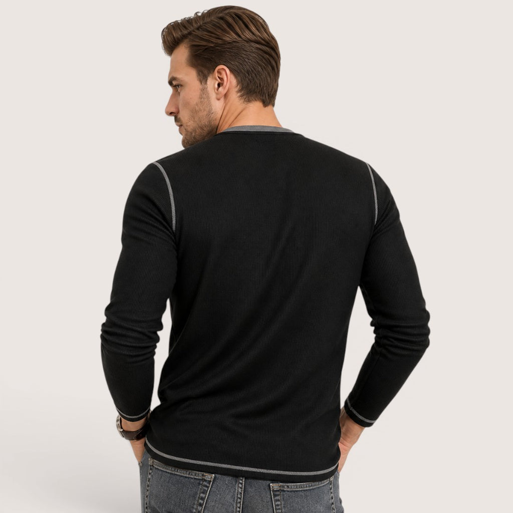 Varex | Men’s Textured Henley Long Sleeve Shirt