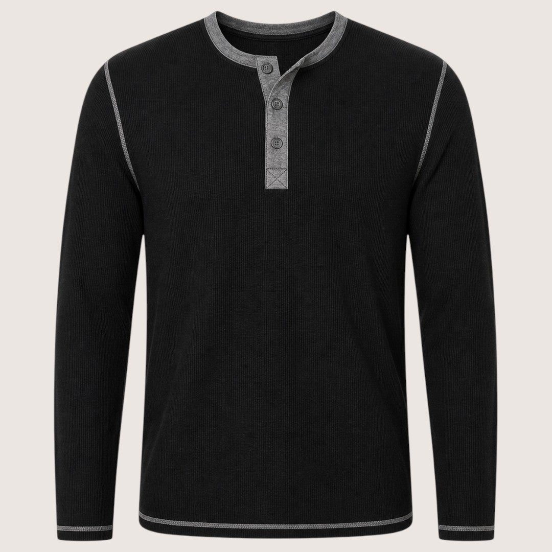 Varex | Men’s Textured Henley Long Sleeve Shirt
