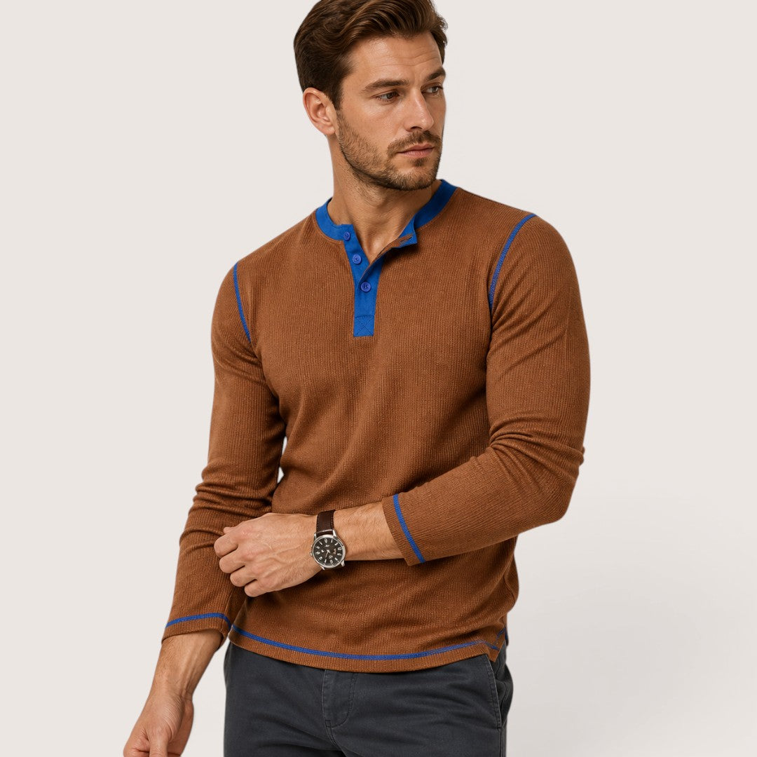 Varex | Men’s Textured Henley Long Sleeve Shirt