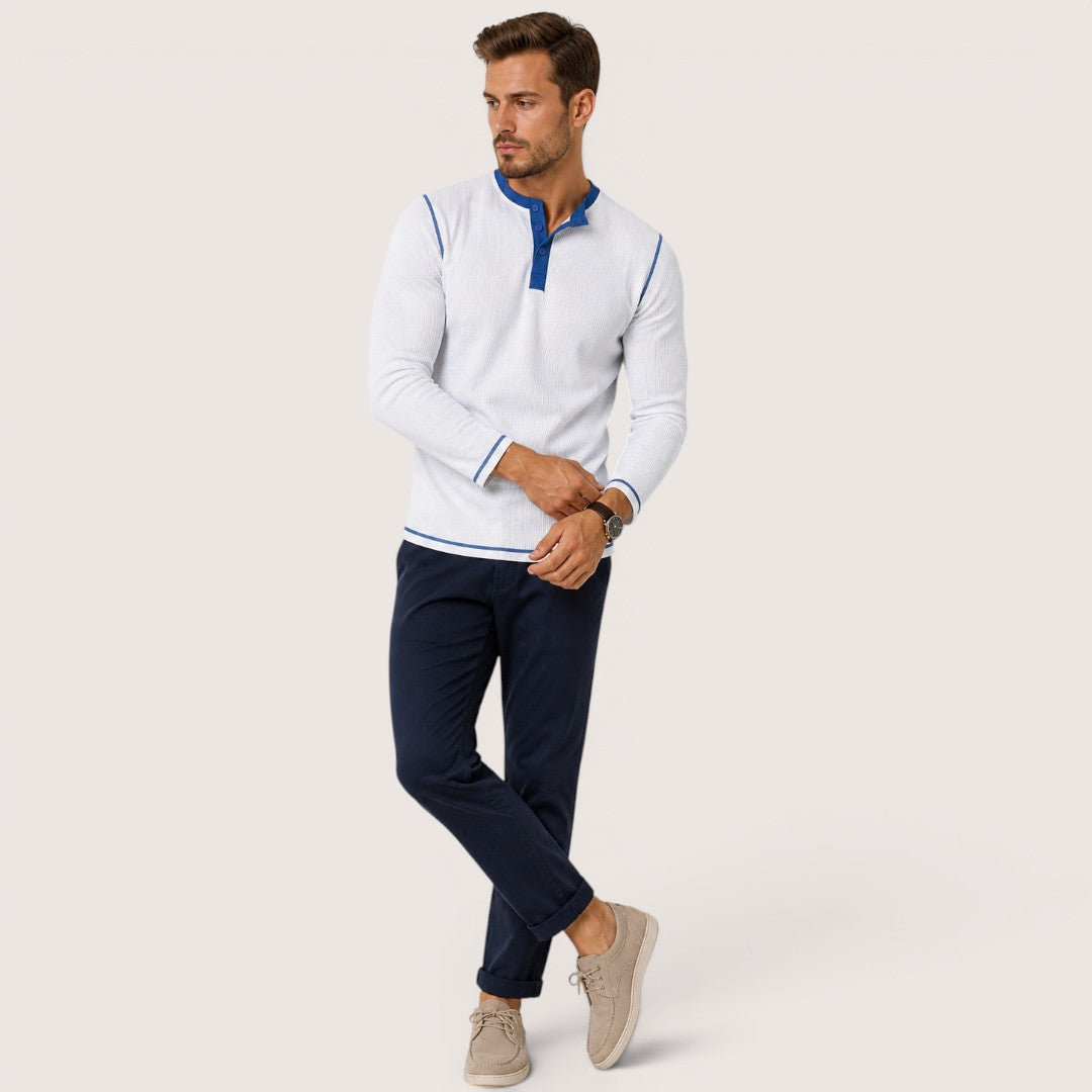 Varex | Men’s Textured Henley Long Sleeve Shirt